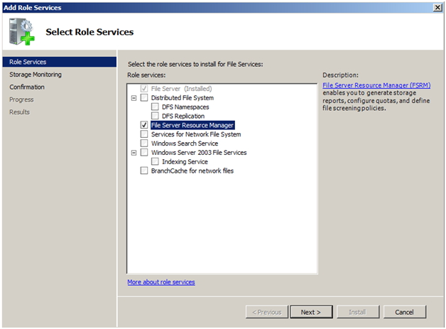 servidor de archivos en Windows Server 2008