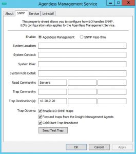 Hp agentless management service настройка