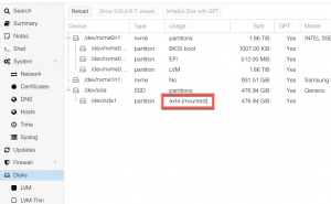 Proxmox подключить usb диск